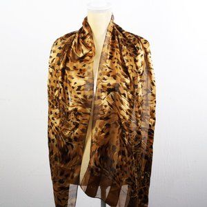YSL Rare Vintage Leopard Silk Scarf